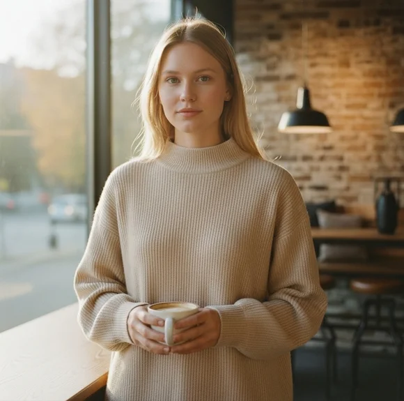 Leith Cream Knit Sweater Small | Old Money Poetcore Winter White - Picture 3 of 14